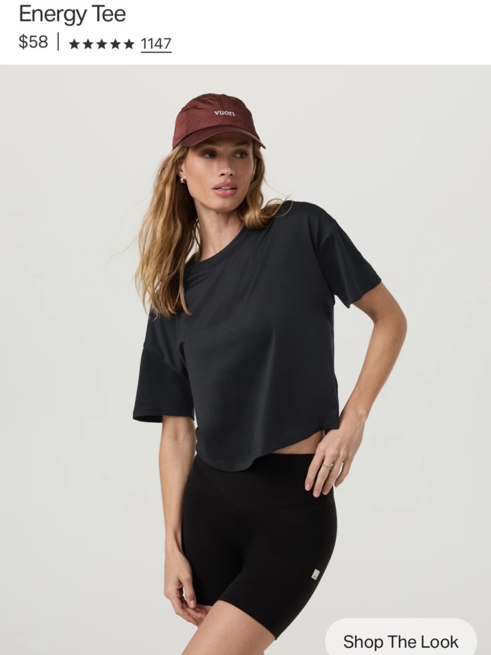 Vuori Energy Tee - black heather regular not long